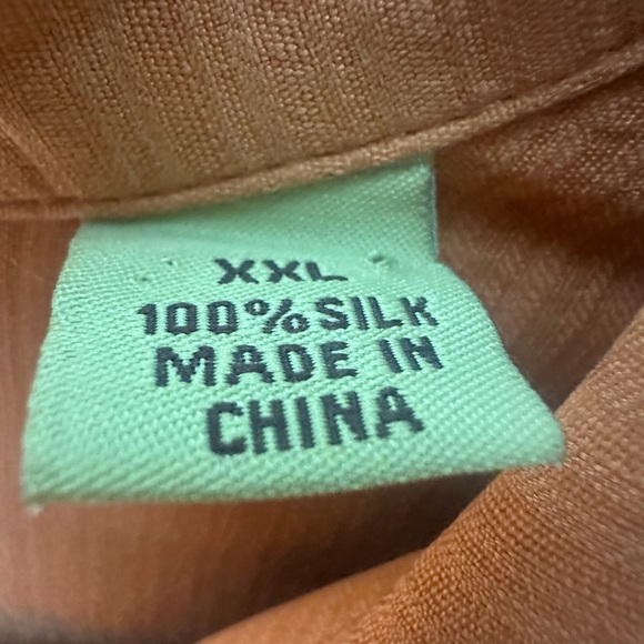 Tommy Bahama 100% Silk Button Down Short Orange Men’s XXL - Picture 6 of 9